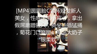 [MP4]圆圆脸C罩杯短发新人美女，性感吊带小背心，拿出假屌磨蹭骚穴，骑坐抽插猛捅，菊花门口磨蹭，掏出大奶子很柔软