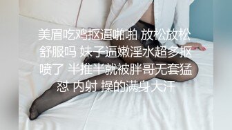 美眉吃鸡抠逼啪啪 放松放松 舒服吗 妹子逼嫩淫水超多抠喷了 半推半就被胖哥无套猛怼 内射 操的满身大汗